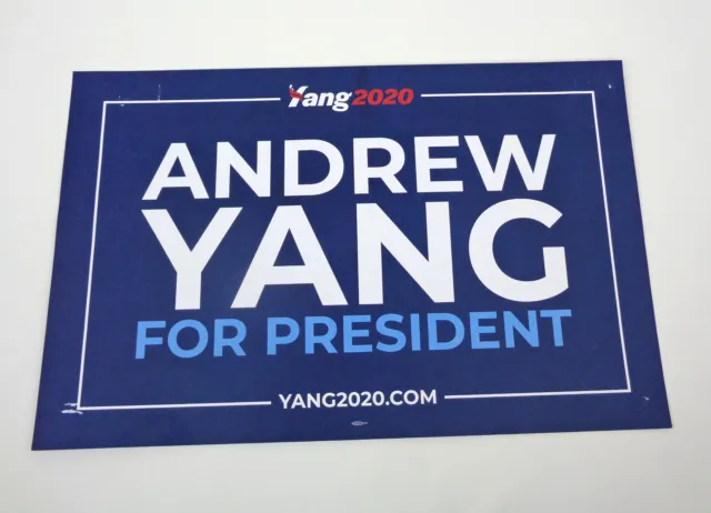 Andrew Yang Gang For President 2020 Official Campaign Rally Sign Poster B