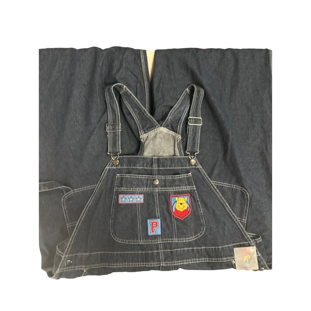 Disney Winnie The Pooh Denim Jeans Bibs Overalls Embroidered NWT Women's Size 3X