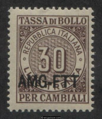AMG Trieste Letters of Exchange Revenue Stamp, FTT LE52 mint, F-VF