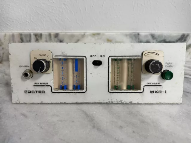 Porter MXR-1 (Model 2055) Dental Nitrous Oxide & Oxygen Flowmeter