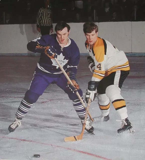 Nhl Hockey Photo Print  Rick Ley  Toronto Maple Leaf  Vs Bobby Orr Boston  Bruin