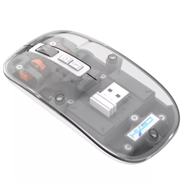 Transparent Gaming Mouse 2.4G Bluetooth-compatible Wireless Mouse with RGB Light 3