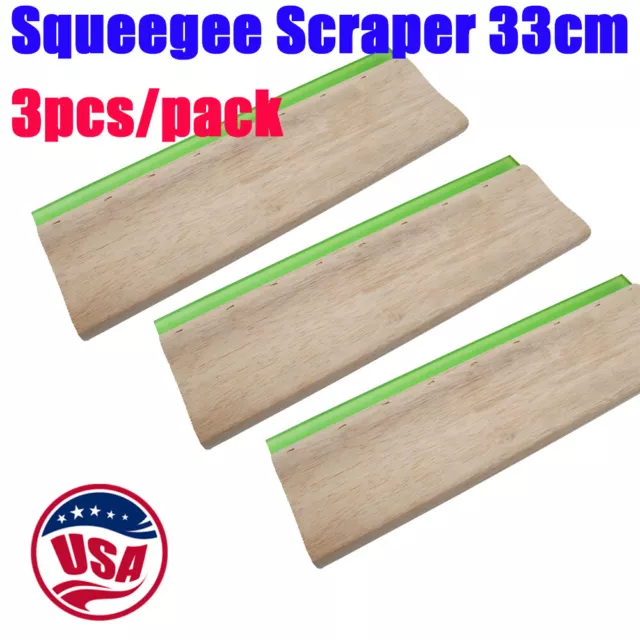 3pcs 13" Silk Screen Printing Squeegee Scraper 33cm Scratch Board Waterbase 65