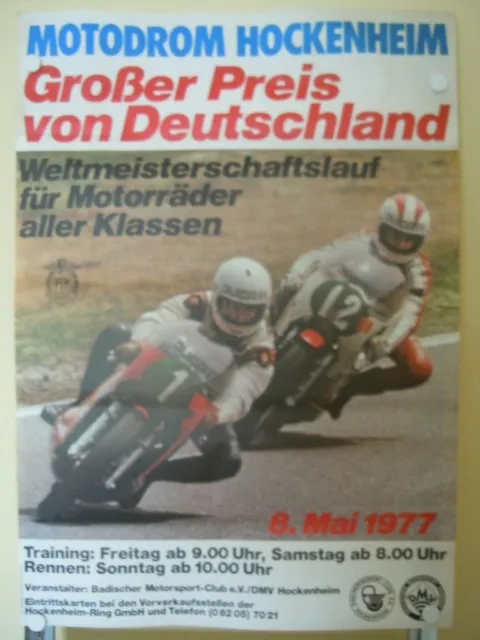 original  PLAKAT WM Motorräder 1977 POSTER Hockenheim Ring DUCATI