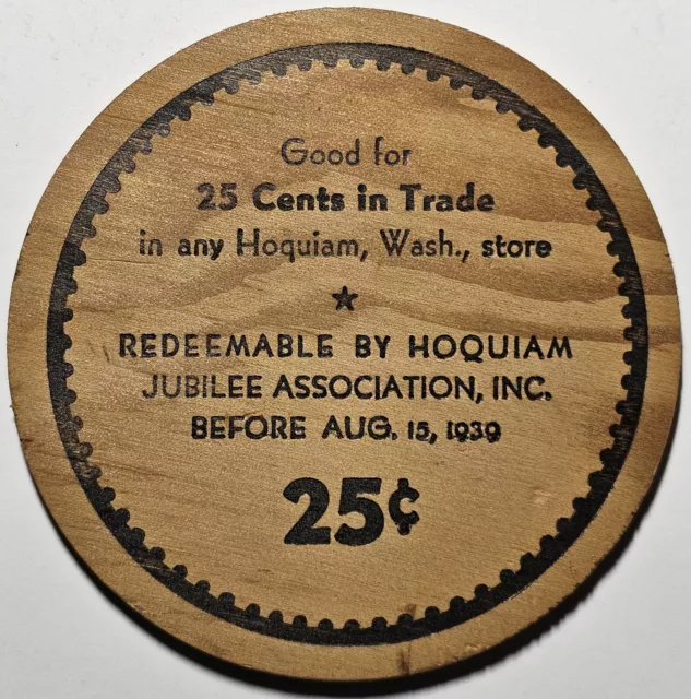 Hoquiam Washington Trade Token, Paul Bunyan's Two Bits, Good For 25¢ In Trade 2