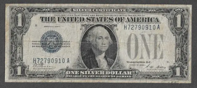 FR. 1601 One Dollar ($1) Series of 1928A Silver Certificate - Funny Back