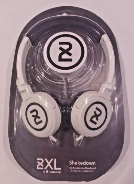 SKULLCANDY WHITE HEADPHONES 2XL SHAKEDOWN ~ FULL SUSPENSION (3.5mm Jack) NEW !