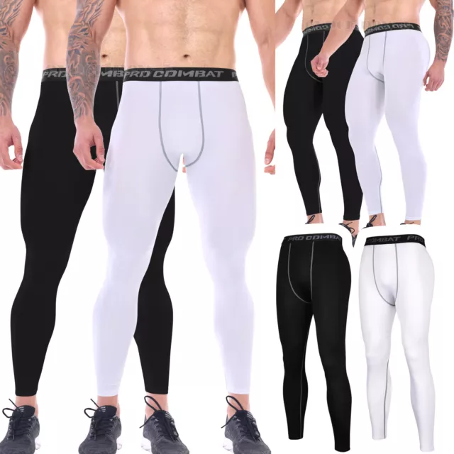 Men's Compression Leggings Base Layer Running Pants Tights Fitness Gym Sports