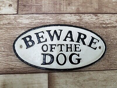 Cast Iron Oval Beware of the dog Sign