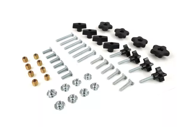 129 Piece Jig Fixture T Track Hardware Kit 1/4 20 Threads with Knobs, T Bolts...