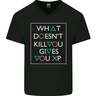 XP Gamer Gaming Arcade Games RPG Mens V-Neck Cotton T-Shirt