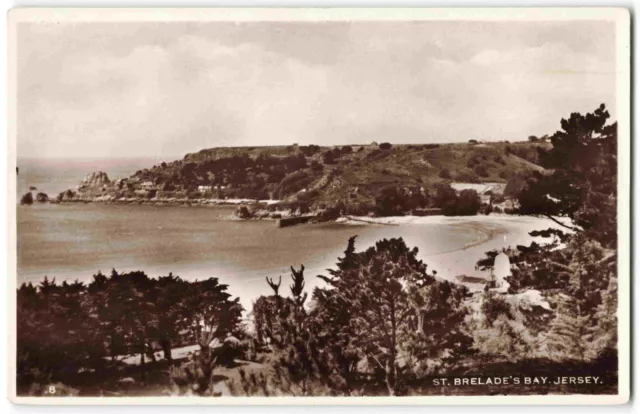 St Brelades Bay Jersey Channel Islands - Pre WWII Real Photo Postcard  S33