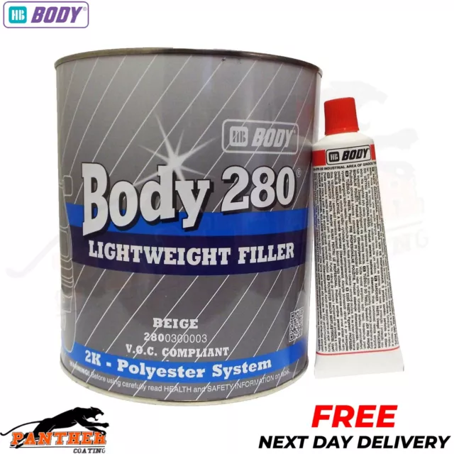 HB Body 280 Body Filler 3L 2K Lightweight Fast Drying