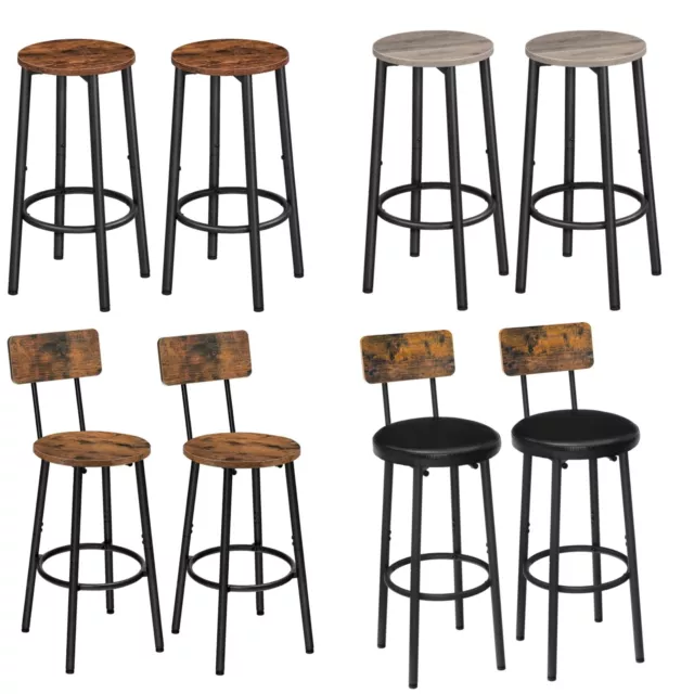 HOOBRO Bar Stools Set of 2 Breakfast Bar Chairs Kitchen Stools Pub Stools