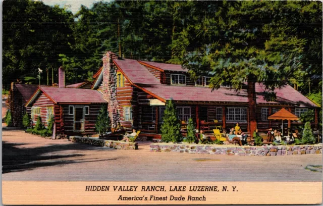 Postcard Hidden Valley Ranch Lake Luzerne New York