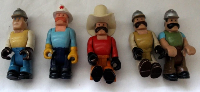Fisher Price Husky Helpers Lot Of 5 Construction Cowboy Fireman Toy Figures