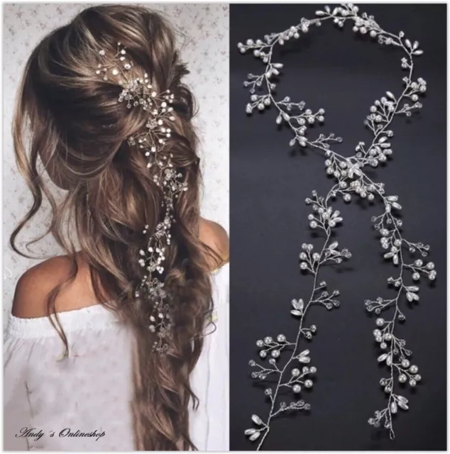 Braut Haarschmuck Haargesteck Tiara Dame Hochzeit Kopfschmuck Diadem Perlen