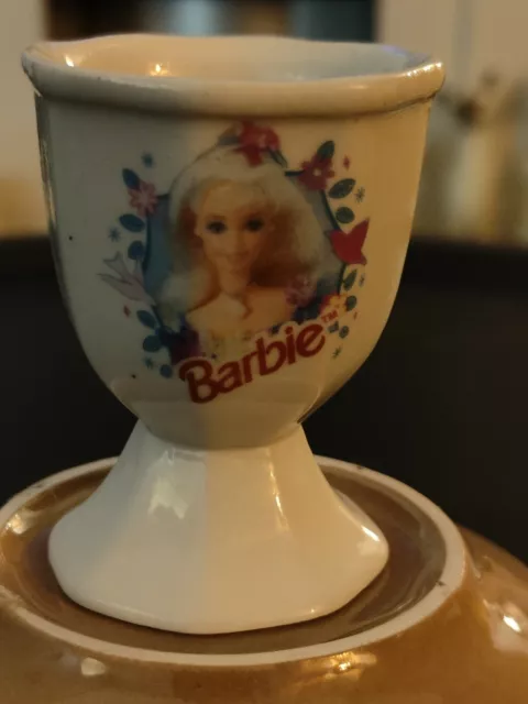 Barbie Egg Cup. Glazed ceramic. Genuine Mattel 1996. FREE POSTAGE
