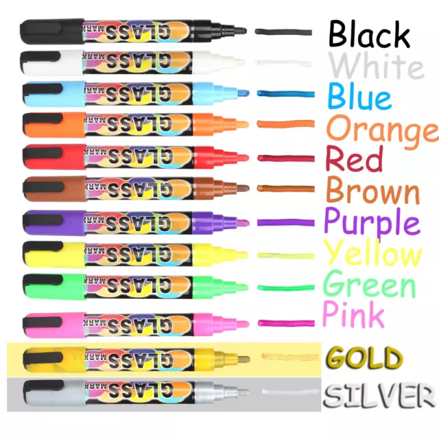 Chalk Markers & Metallic Colors - Pack of 12 neon chalk pen - For Chalkboard LED