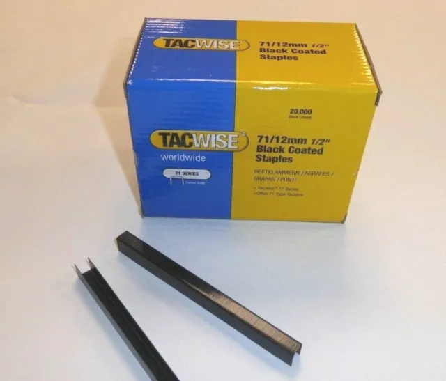 Tacwise 71/12 Polsterheftklammern 12 mm SCHWARZ TYP 71 SERIE - 20000 pro Box