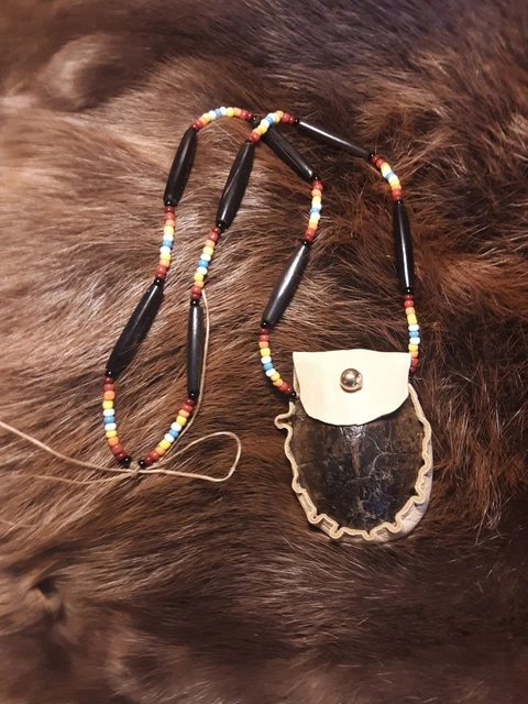 Small Native American turtle shell medicine bag