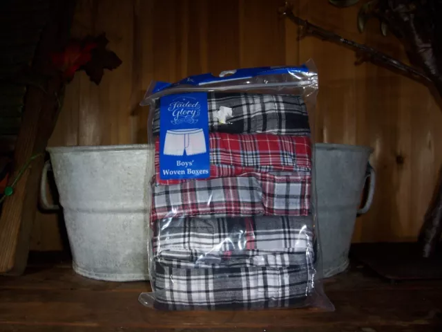 Faded Glory Boys Woven Boxers Underwear 5 Pack Size Small 6-7 Plaid School New Faded Glory Boys Woven Boxers Underwear 5 Pack Size Small 6-7 Plaid School New