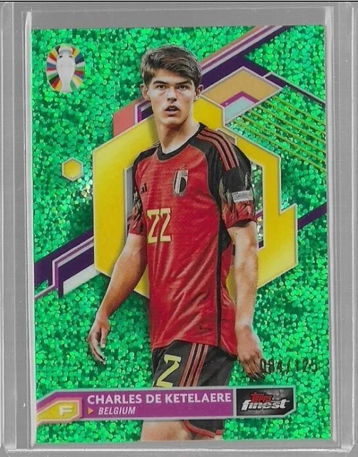 2023 TOPPS FINEST Road to UEFA EURO Charles De Ketelaere macchia verde/125 EUR 4,76 PicClick IT