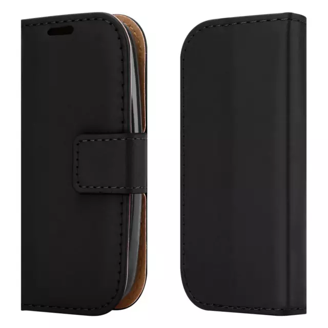 Custodia telefono supporto portafoglio in vera pelle nera per Nokia 105 (2017) sottile