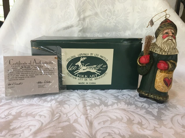 Leo Smith Folk Art Belsnickle Santa Ornament - NIB - #2518/4000