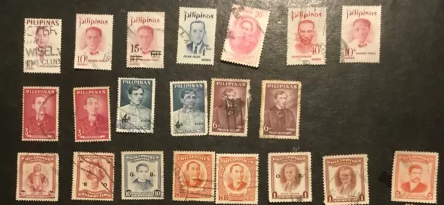 Philippines stamps, group of used famous filipino stamps different sets 2