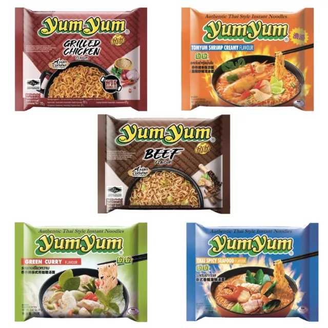 Zuppa di pasta istantanea Yum Yum - Mix Box 5 PEZZI VARIETÀ MISTE - manzo, maniglie