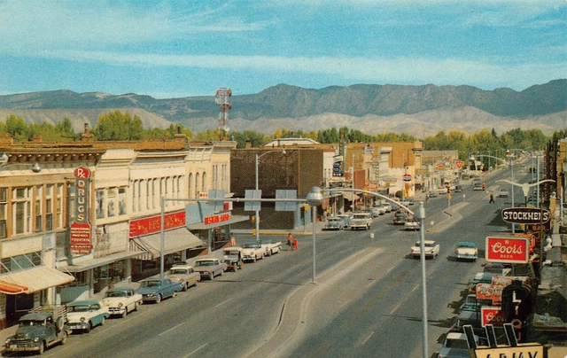 MONTROSE CO MAIN Street Colorado 1960s Cars Coors Advertising Postcard