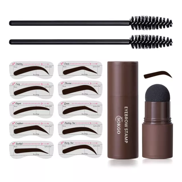 Sello de Cejas Kit de Plantilla Cejas Impermeable Larga Duración Kit de Modelado