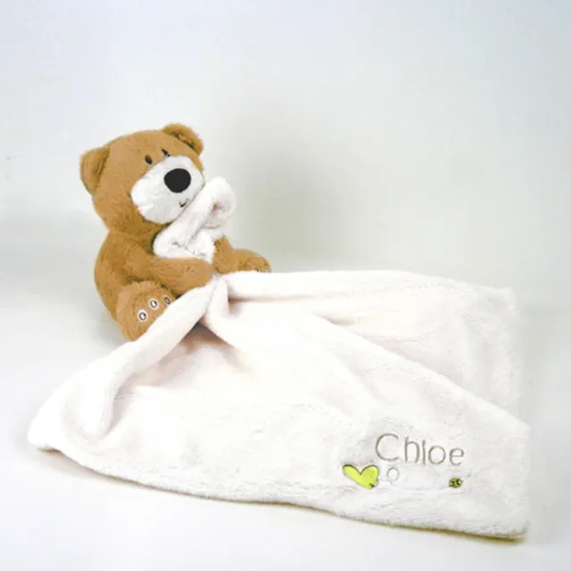 Personalised Embroidered Comforter Baby Blanket Plush Teddy Soother