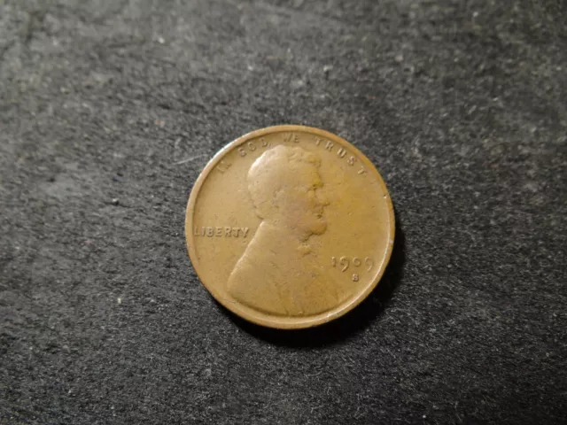 1909-S VDB Fine Bold Lincoln Head Cent Nice Wheat Ears DZX