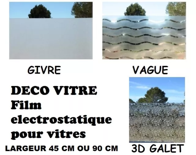 Film Fenêtre Anti Regard Film pour Vitre Dépolie Intimité Film  Electrostatique Vitre Décoratif pour Bureau Maison