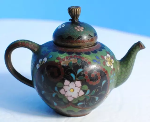 Antique Miniature Japanese Cloisonné Teapot Believe from the Meiji Period