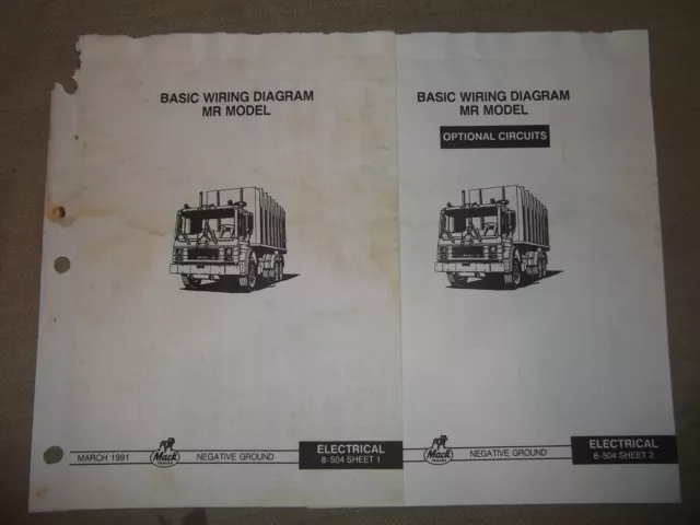MACK MR Camion Modello Elettrico Cablaggio Diagrammi