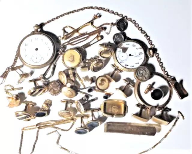 Victorian Edwardian Deco Wear Repair Craft Scrap Jewelry Watch Parts Lot 298 Gr