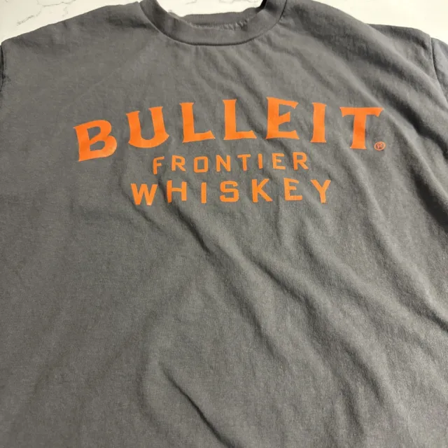 BULLEIT Frontier Whiskey T-shirt  Adult Med Grey / Orange