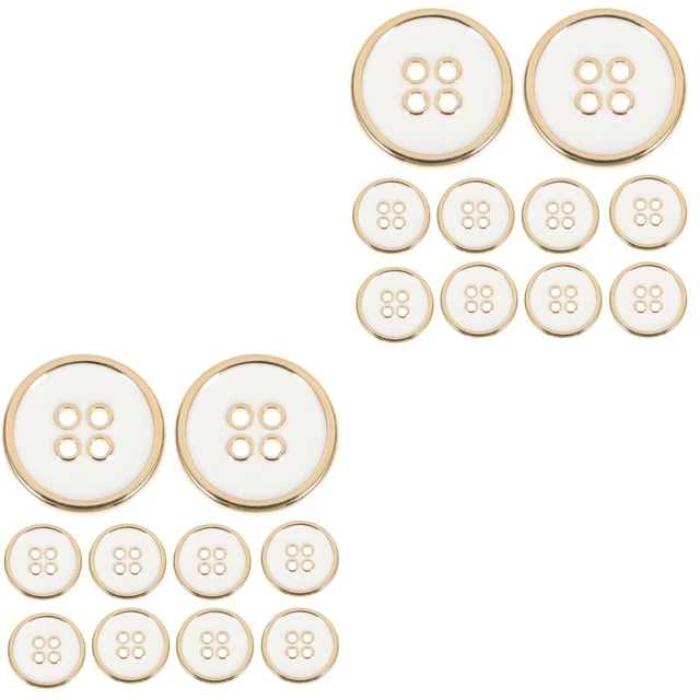 20 Pcs Coat Buttons Round DIY Crafts Metal Decorative Casual Wear