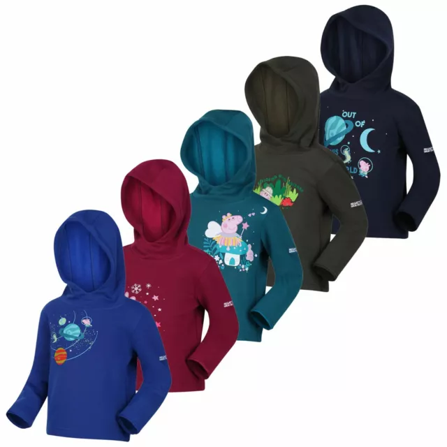 Felpa con cappuccio Regatta Peppa Pig bambini ragazzi ragazze maglione giacca in pile top RPP £35