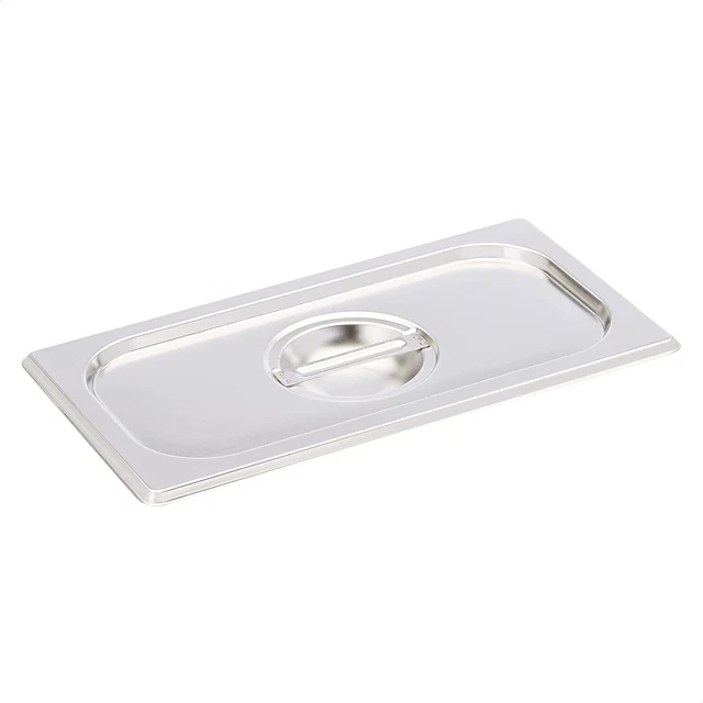 Gastronomorm Pfanne Behälterdeckel 1/3 Grösse Abdeckung Edelstahl Bain Marie Dampfofen