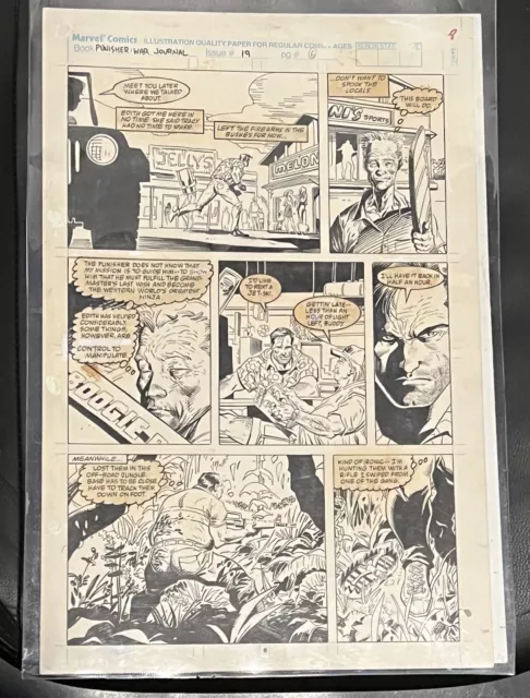 Marvel Comics Jim Lee  Punisher War Journal Issue  #19 Pg# 6 Original Comic  Art