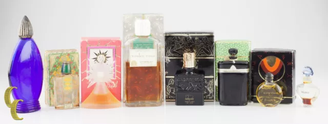 Lote De 8 Vintage Diseñador Perfumes Y Vacío Botellas, Gran Colección