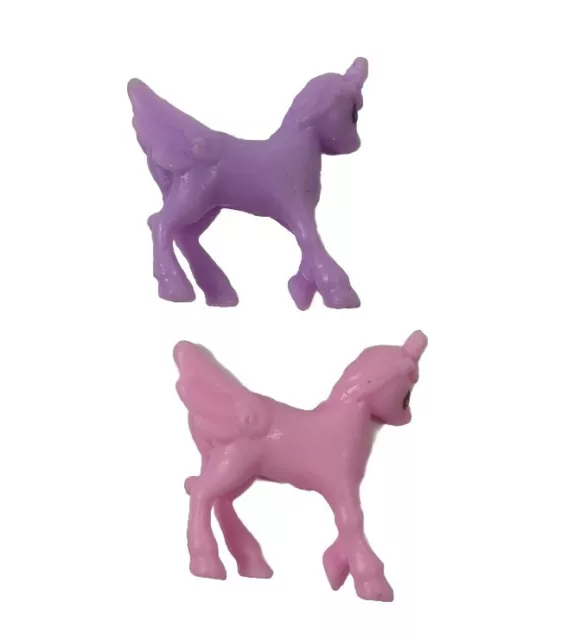 Micro Purple Pink Alcorn Unicorn Pegasus fantasy figurines micro-mini horses Lot