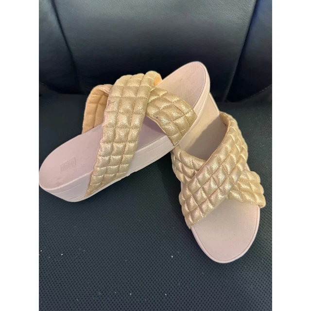 FitFlop Lulu Shimmy Padded X-band slide sandals 9