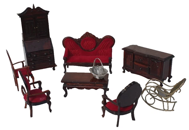 Lot de 2 meubles de chevet miniatures pour maison de poupée, table de chevet 1:12 en bois pour maison de poupée, accessoires pour mini chambre, décoration de scène (bois
