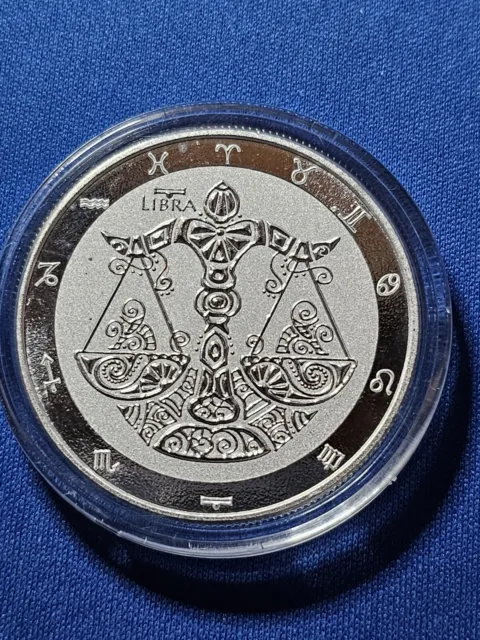2022 Tokelau 1 oz .999 Silver $5 Zodiac Series: Libra, in Capsule