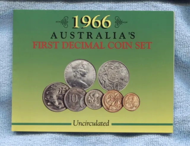 1966 Coin Set Uncirculated UNC Sherwood Australia  INC SILVER 50 CENT